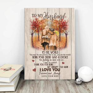 To My Husband To The World You Maybe One Person But To Me You Are The World 0.75 &1,5 Framed Canvas - Anniversary Gifts- Home Decor,Wall Art