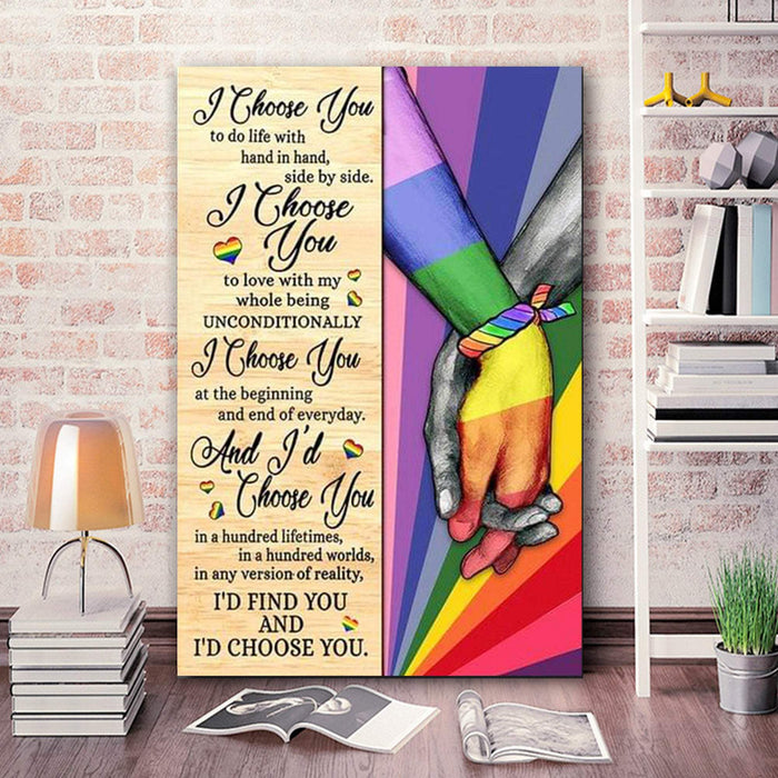I Choose You At The Beginning And End Of Everyday LGBT Couple Canvas