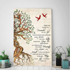 Cardinals There Are Places I'll Remember All My Life 0.75 &1,5 Framed Canvas - Anniversary Gifts- Home Decor, Wall Art