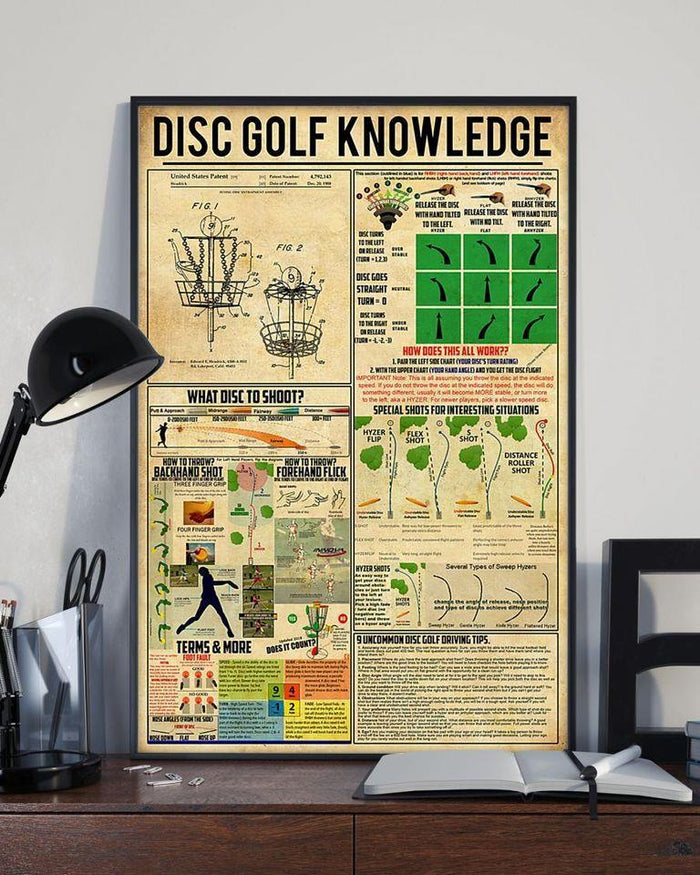 Disc Golf Knowledge Canvas, For Golf Lovers Deco