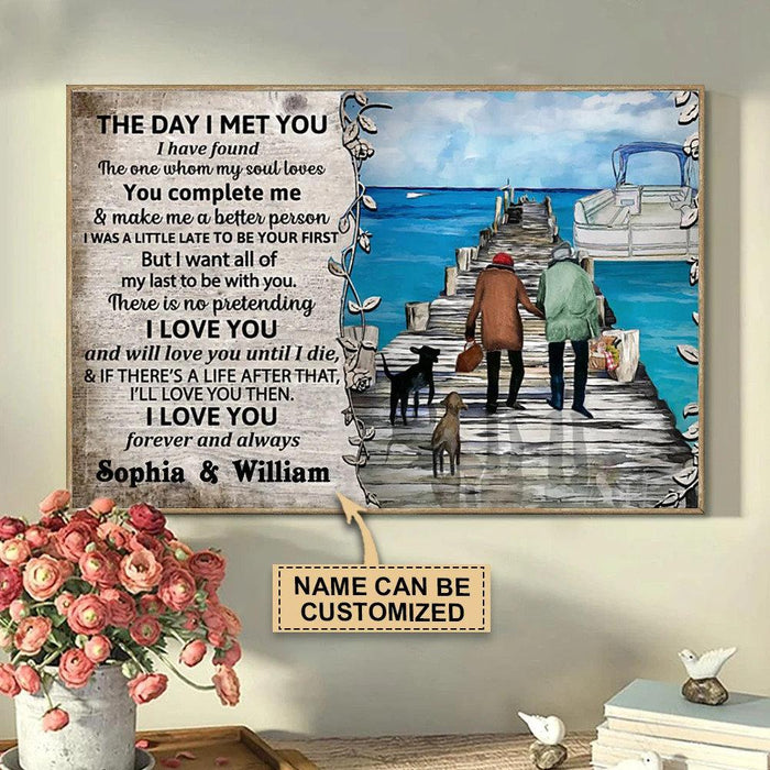 Personalized Pontoon The Day I Met You Canvas Gift