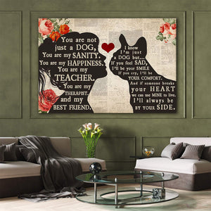 Personalized Girl Loves French Bulldog - You Are Not Just A Dog, You Are My Sanity 0.75 & 1,5 Framed Canvas - Home Living- Wall Decor
