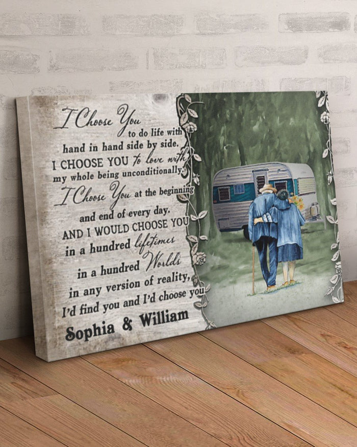Personalized Camping Husband And Wife I Choose You Canvas, Family Camping Canvas, Couple Gift