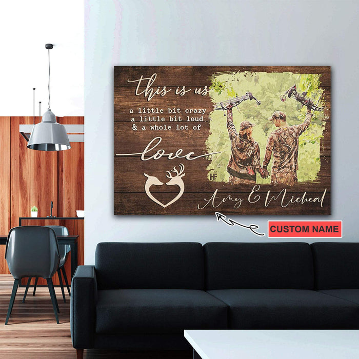 Personalized Name Hunting Couple - This Is Us Anniversay Gifts - Couple Canvas