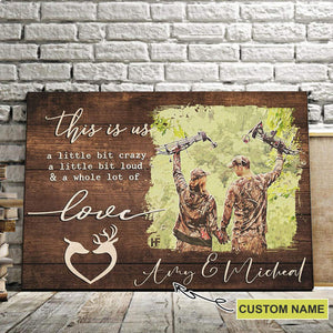 Personalized Name Hunting Couple - This Is Us 0.75 & 1.5 In Framed Canvas - Anniversay Gifts - Couple Canvas- Home Decor- Canvas Wall Art