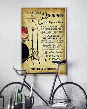 Personalized To My Old Drummer Vintage Canvas, Drum Canvas, Music Lover Canvas, Couple Gift, Couple Canvas, Husband And Wife, Gift For Husb