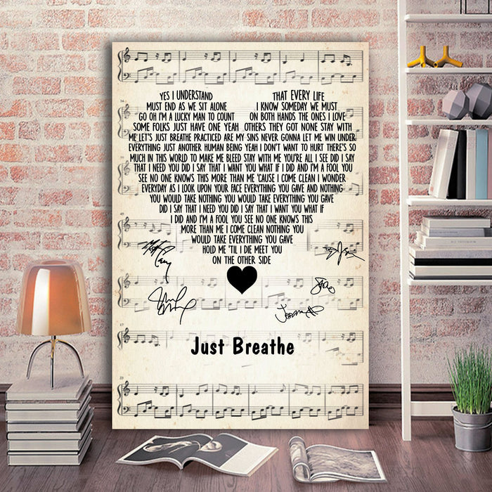 Just Breathe Lyrics Song - Signs From Heaven Home Living Canvas