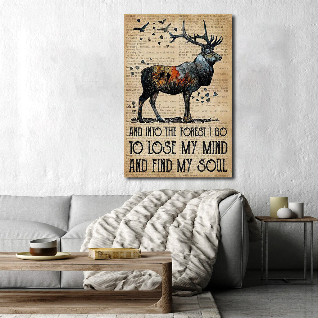 And into the forest I go to lose my mind and find my soul, Deer lover Canvas, Wall-art Canvas