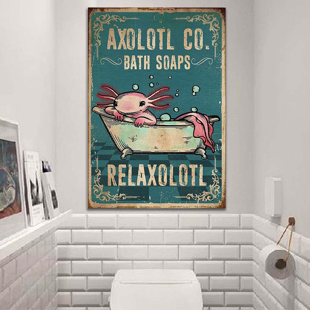 Axolotl Bath Soap Relaxolotl Funny Canvas