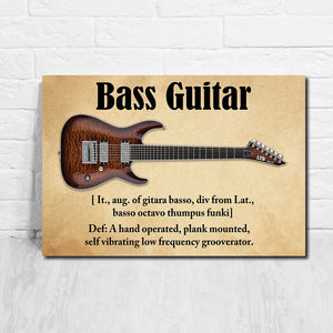 Bass guiltar, A hand operated, plank mounted, Gift for Guiltar lover Canvas