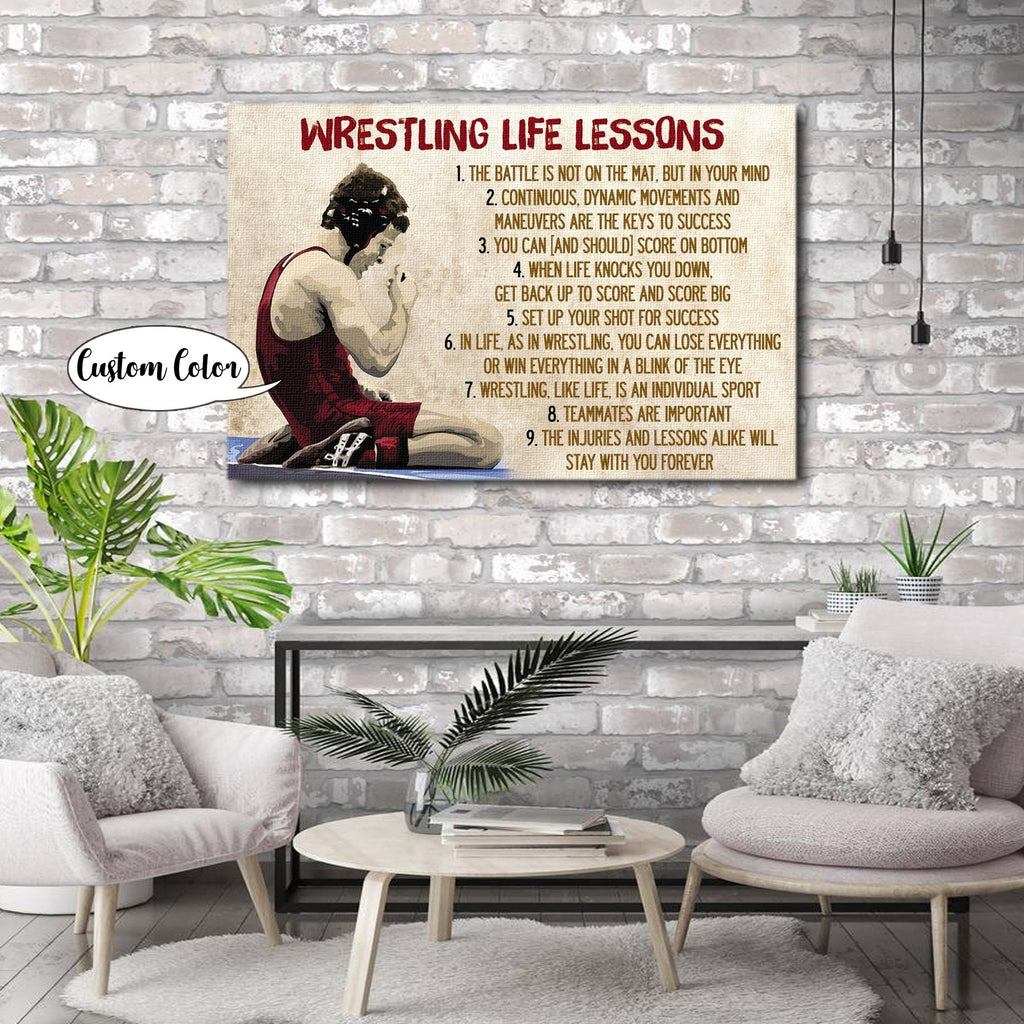 Wrestling life lessons, the battle is not on the mat, but in your mind, Personalized Canvas