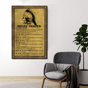 An Indian Prayer, let me walk in beauty, Wall-art Canvas