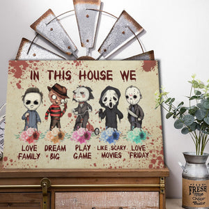In this house we love family, Gift for Family Canvas, Home-living, Wall-art Canvas