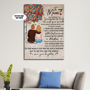 Everything I am you helped me to be Custom Name & Hair Canvas