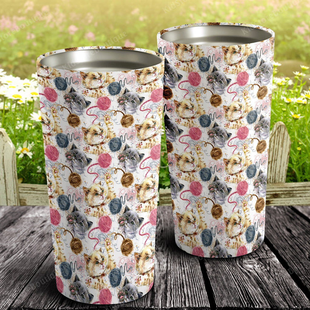 Cats and Wool roll, Cats lover Tumbler