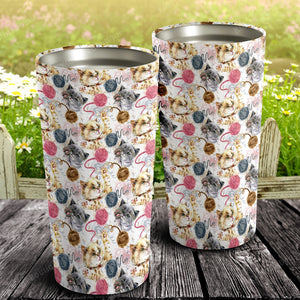 Cats and Wool roll, Cats lover Tumbler