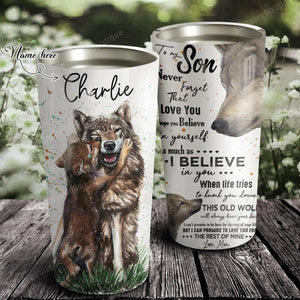 Believe in yourself as much as I believe in you, Mom and Son Tumbler, Personalized Tumbler