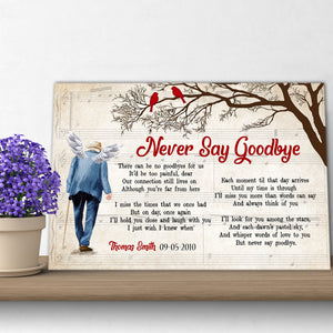Never say goodbye to Him, Lyrics song Canvas, Personalized Canvas