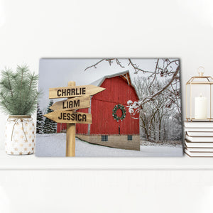 Chirstmas Gift for Family, Street Signs Canvas, Personalized Canvas