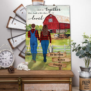 And so together they built a life they loved, Gift for Couple Canvas, Personalized Canvas