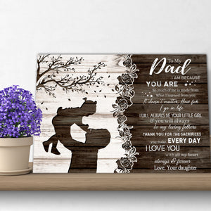 To my Dad, I love you with all my heart, Gift from Daughter to Dad Canvas