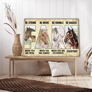 Horses - Be strong when you are weak, Horse lover Canvas, Wall-art Canvas