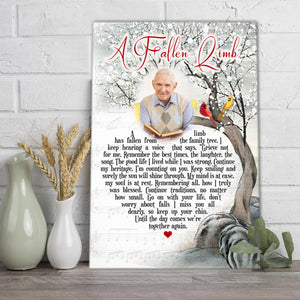 A limb has fallen from the family tree, Gift for Grandfather Canvas, Personalized Canvas