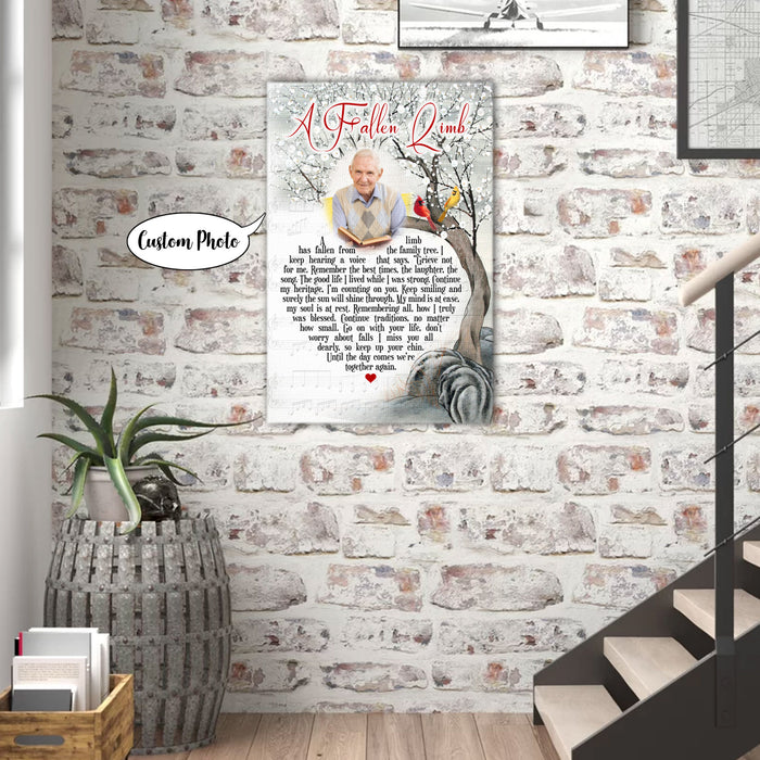 A limb has fallen from the family tree, Gift for Grandfather Canvas, Personalized Canvas