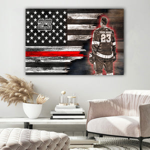 Gift for Him American Flag Canvas, Personalized Canvas