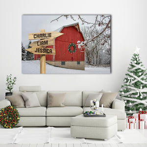 Chirstmas Gift for Family, Street Signs Canvas, Personalized Canvas