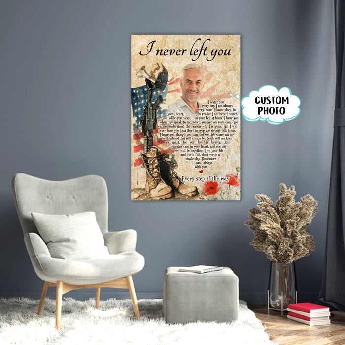 I never left You, I am always with you every step of the way, Gift for Dad Canvas, Personalized Canvas