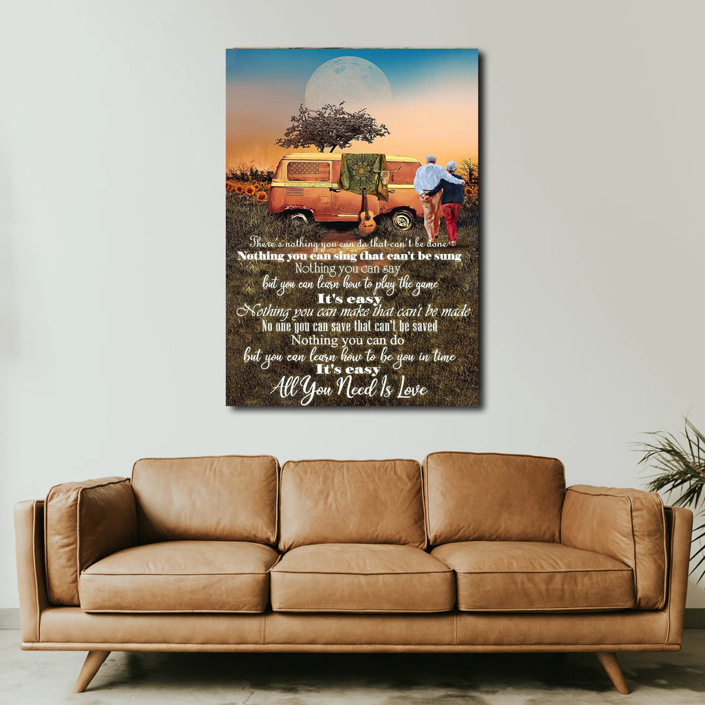 All you need is love, Husband & Wife Canvas, Gift for Couple Canvas