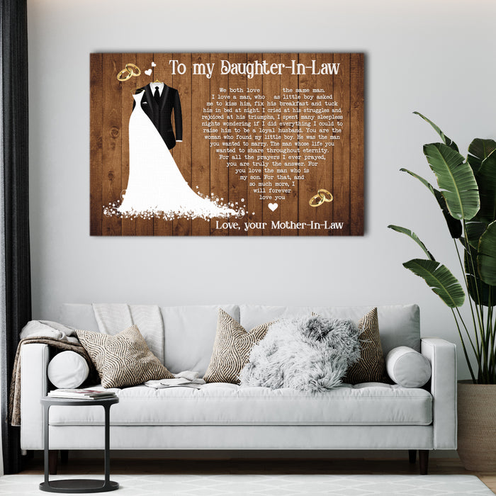 To my Daughter-in-law, you are trully the answer, Gift for Wedding's day Canvas, Couple Canvas