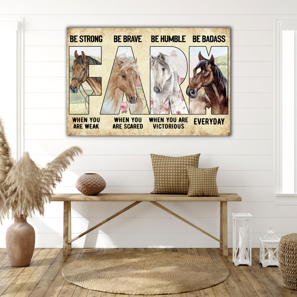 Horses - Be strong when you are weak, Horse lover Canvas, Wall-art Canvas