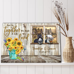 And so together we built a life we loved, Couple Canvas, Personalized Canvas
