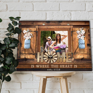 Home is where the heart is, Couple Canvas, Personalized Canvas