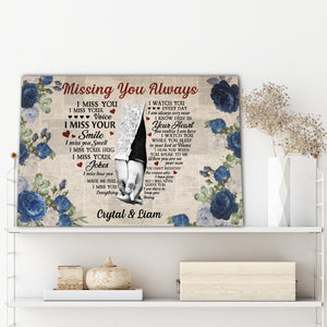 Missing you always, I am there to keep you strong, Couple Canvas, Personalized Canvas