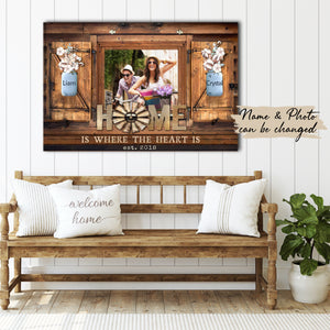 Home is where the heart is, Couple Canvas, Personalized Canvas
