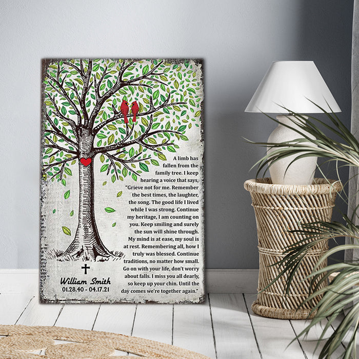 A Limb Has Fallen From The Family Tree, Gift For Him/Her Canvas, Personalized Canvas