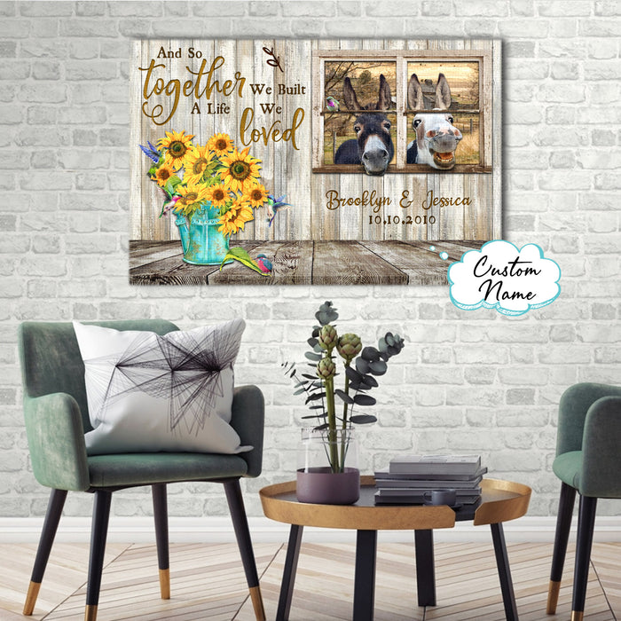 And so together we built a life we loved, Couple Canvas, Personalized Canvas