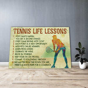 Tennis life lessons, Girls loves Tennis Canvas, Wall-art Canvas