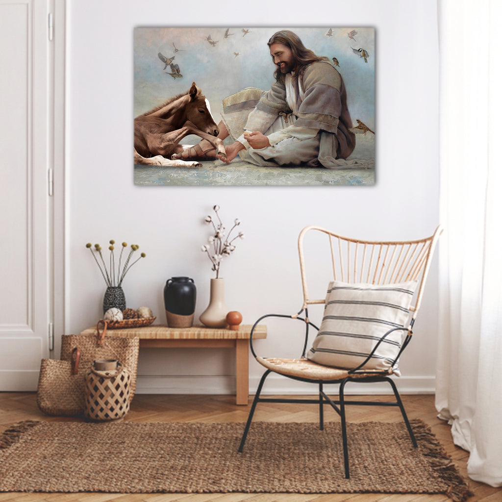 God and Horse, Horse lover Canvas, God Canvas