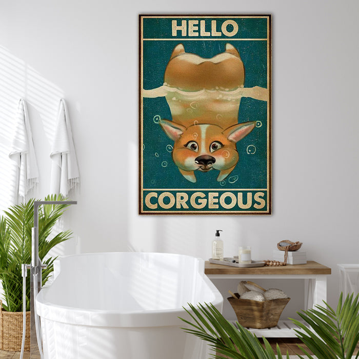 Hello corgeous cute dogs, Funny Canvas