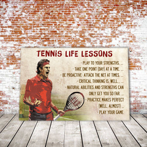 Tennis life lessons, Boys loves Tennis Canvas, Wall-art Canvas