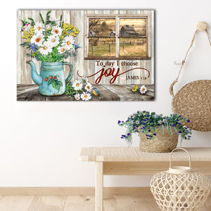 Flower in the Windows Canvas, Today I choose Joy, Wall-art Canvas