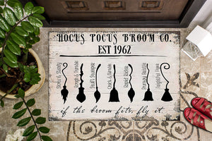 Hocus pocus broom Co, if the broom fits, fly it DoorMat