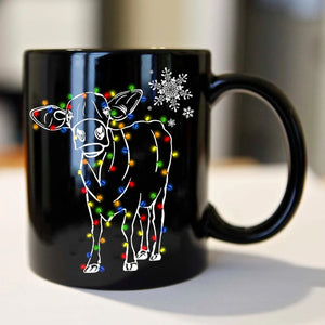 Cow Christmas Lights Mugs