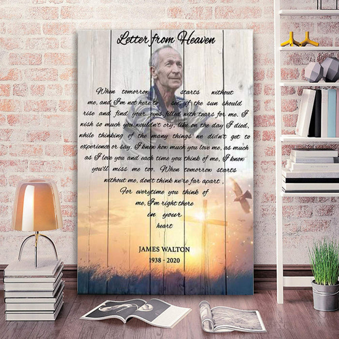 Personalized Letter From Heavan Canvas - Custom Photo