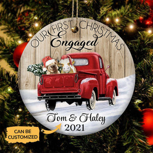 Our First Christmas Engaged Personalized Ornament