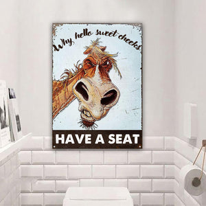 Why hello sweet cheeks have a seat, Funny Canvas